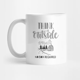 Think Outside, No Box Required, Outdoors Shirt, Hiking Shirt, Adventure Shirt, Camping Shirt Mug